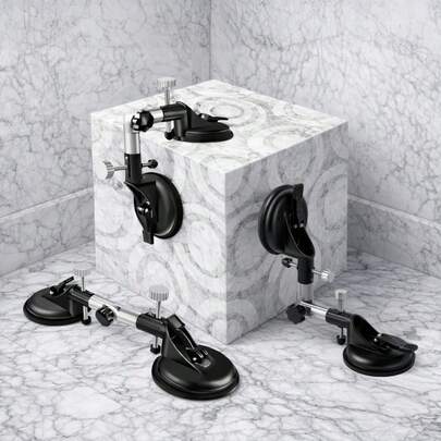 Shoze Professional Adjustable Vacuum Suction Cups Heavy Duty Seam Fixer Tile Leveling Tool For Stone Marble Slab Glass Countertop Installation Industrial Suction Cups For Windshield Tile Granite Handling