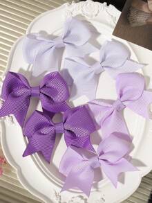 6 chiếc kẹp tóc hình bướm ombre, kiểu dáng tươi mới và năng động dành cho trẻ em. - Màu tím - Xem 1