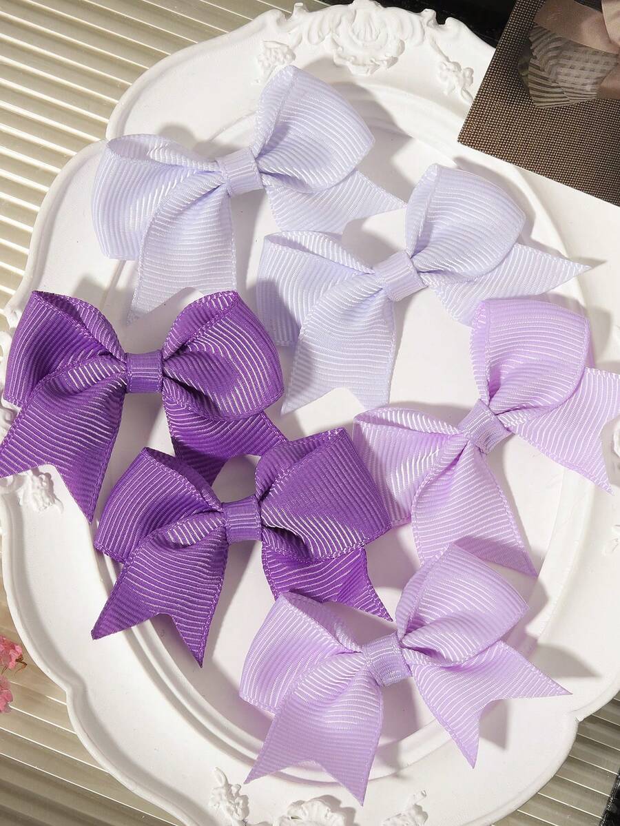 6 chiếc kẹp tóc hình bướm ombre, kiểu dáng tươi mới và năng động dành cho trẻ em. - Màu tím - Xem 1