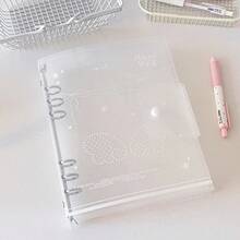 Carpeta de hojas sueltas A5, carpeta de anillas estilo Ins, cuaderno exfoliante de PP, cubierta de núcleo interno, cuaderno de notas, diario, planificador de oficina B4LW - 50P 4 cuadrículas - Ver 9