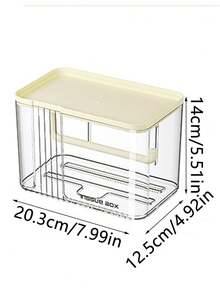 1pc Transparent Waterproof Tissue Box, Wall-Mounted Roll Paper Tissue Box Storage Rack - Grey - View 2