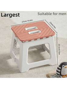 1pc Thick Plastic Folding Stool, Portable Mini Outdoor Adult Chair, Bench, Compact Fishing Chair, Outdoor, Convenient, Space-Saving - Multicolor - View 17