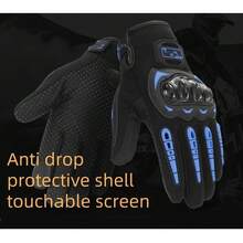 Guantes de Motociclismo con Protección Anticaídas y Dedo Táctil - Negro - - Ver 9
