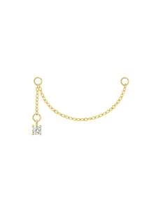 1 chiếc dây đeo khuyên tai bằng bạc 925, dây nối khuyên tai mạ vàng 18K, khuyên tai dáng dài có thể điều chỉnh kích thước dành cho nữ có hai lỗ xỏ tai. - Vàng - Xem 23
