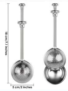1pc This Stainless Steel Baking Sieve Combines The Functions Of A Tea Sieve, Sugar Shaker, And Powder Duster In One Convenient 3-In-1 Design. It's Ideal For Kitchen Baking, Sifting Sugar, Flour, Spices, And Vanilla. - Multicolor - View 6