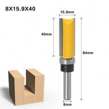 1/4" Shank 8mm Long Blade Flush Fit Router Bit With Bearing For Wood Template Pattern Bit T6TT Tungsten Carbide Router Bit - 8x15.9x40 - 查看 12