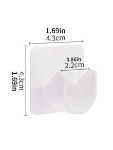 6pcs No-Drill Self-Adhesive Curtain Rod Holders, Suitable For Home & Bathroom Decor, Summer Bathroom Accessories - White - View 7