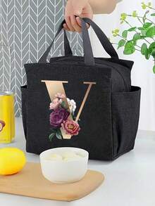 这款保温午餐包采用铝箔内衬，饰有色彩缤纷的A-Z字母和花卉图案，容量大，保温保鲜效果极佳，采用加厚铝箔材质，并配有便捷提手。适合通勤、旅行、野餐、露营以及上班族返校季使用。 - 黑色 - 查看 28