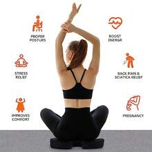 Comfortable Seat Cushion For Office Chairs Gel Enhanced Memory Foam Non-Slip Cooling Support For Long Sitting Black - 黑色 - 查看 2