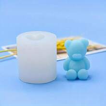 1pc Small Hanging Bear Silicone Mold For Fragrance Stone DIY, Various Patterns, Non-Stick Easy Demold Handmade Diffuser Decor Mold - White - View 3