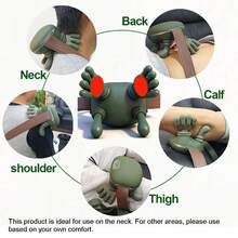 Bionic Heating Massager, Shoulder & Neck Electric Acupoint Massage Master, Wireless Portable Design, Electric Deep Tissue 3D Kneading Massage Pillow, 3 Speed Levels, Perfect Halloween Or Christmas Gift For Loved Ones, Friends And Elders - Army Green - View 10