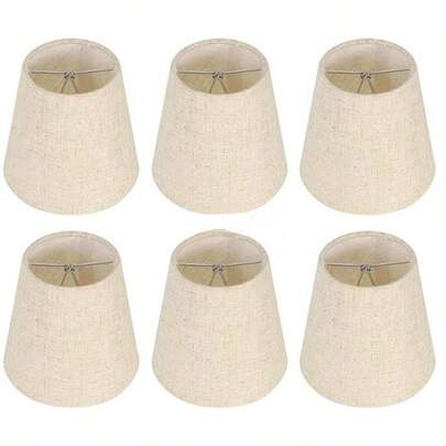 1/3pcs Fabric Lampshade For Candle Chandeliers, Bedside Lamps, Table Lamps, Wall Lamps, Night Lights, Replaceable E14 Bulb Lamp Shade, Clip-On Design Fits All E14 Lamp Fixtures, Easy To Operate, White/Beige/Linen Color