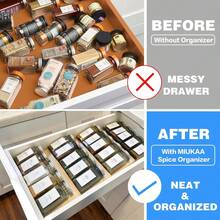 4pcs Stackable Clear Acrylic Spice Organizer , Kitchen Drawer Countertop Cabinet - Transparent - View 7