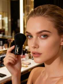 Pincel de rubor en polvo 3D curvo de Yves Saint Laurent, maquillaje de lujo avanzado - Negro - Ver 5