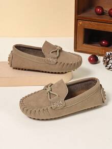 1 par de zapatos planos clásicos para bebé, mocasines con estilo británico de moda para primavera y otoño - Caqui - Ver 5