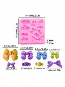 1pc Pink Liquid Silicone Material Silicone Mold, Bowknot Shaped Silicone Mold, Resin Jewelry Accessories Mold, Suitable For Making Resin Jewelry Accessories, Headwear, Hollow Out Clogs, Phone Cases And Other Decorative Accessories - Bow - View 11