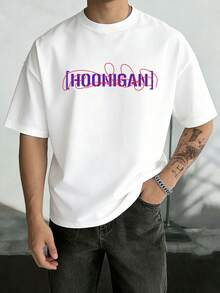Men's T-Shirt With Retro Racing Print And Double-Sided Print.  Bronco Racing T-Shirt. Short Sleeve 100% Cotton - 白色 - 查看 3