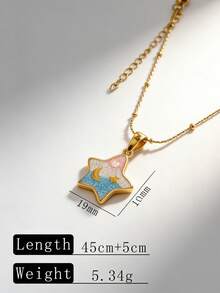Star Pendant Necklace, Minimalist Versatile Choker Necklace, Elegant Clavicle Chain - Multicolor - View 6