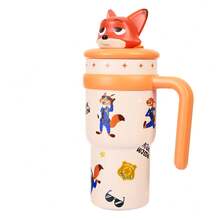 Miniso 可爱疯狂动物城角色保温吸管杯便携旅行水瓶礼品 - 彩色 - 查看 3
