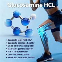 Joint Health Support Dietary Supplement - Contains Glucosamine, Chondroitin Sulfate, Methanesulfonamide, Hyaluronic Acid, Bamboo Extract - Supports Joints And Mobility - 120 Capsules - 1 Bottle(1瓶) - 查看 7