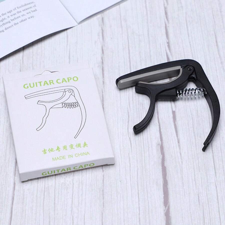 1 Set Electric Guitar & Acoustic Guitar Capo, ADS Guitar Capo, Tuning Capo, Ukulele Capo - Black With Cardboard Box - View 1