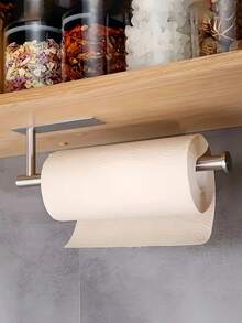 Modern Kitchen Paper Towel Holder - Under Cabinet Paper Roll Rack, Space-Saving Vertical Storage Rack With Adhesive Wall Mount Design, Bathroom Accessory, Suitable For Commercial And Residential Use, Essential For Small Apartments - Multicolor - View 2