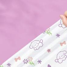 Portable Disposable Bedding Set, Purple Puppy Print, Travel Hotel Disposable Bedding Set, Includes Bed Sheet + Duvet Cover + Pillowcase, Disposable, Clean, Convenient, Hygienic - Multicolor - View 5