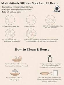 2PCS/4PCS No Show Sticky Nipple Covers, Invisible Reusable Waterproof Breathable Pasties, Skin Friendly Anti Slip Adhesive Pads For Backless Strapless Dresses, Wedding Party - Multicolor - View 7