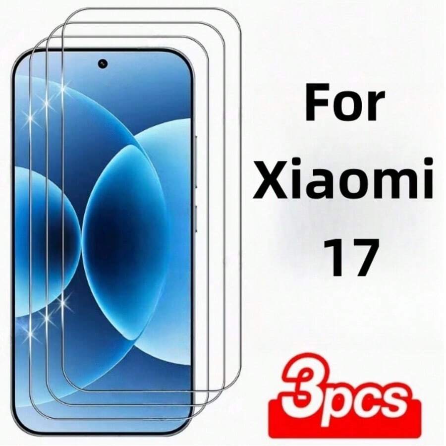 3pcs/Pack, Screen Protector, Compatible With Xiaomi 13/13T/13T Pro/14/14T/14T Pro/15/15T/15T Pro/17/17 Pro/17 Promax/17 Ultra, High Definition Transparent Screen Protector, Anti-Scratch Anti-Drop Fashionable Tempered Glass Screen Protector, Tempered Glass Screen Protector, Tough 9H+, Compatible Screen Protector, Anti-Shatter Durable, Easy To Install, Bubble-Free, Essential For Screen Protection, Suitable For Daily, Office, Home And Other Occasions, Waterproof, Shockproof, Anti-Drop, Anti-Scratch, Full Coverage - Clear - View 1
