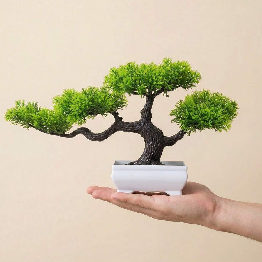1 pieza Árbol de Bonsái artificial, decoración de planta falsa, planta artificial en maceta para el hogar, Bonsái de pino de bienvenida, adecuado para pasillo, gabinete, cajón, estantería, decoración de habitación y escritorio, adecuado para el Día de la Madre, Día del Padre, Navidad y otras vacaciones de Año Nuevo - Multicolor - Ver 1