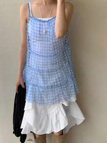 Asymmetrical Ruffle Hem Fish Tail Skirt, High Waist Slimming Skirt - White - View 5