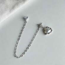 6件套精致星爆心形珍珠耳环套装，独特设计链式耳环，夏季必备 - 白色 - 查看 5