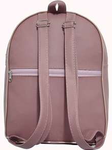 Women's Backpack, Small Bag With A Cool And Delicate Print + Pompom Keychain. - Rusty Rose - View 5
