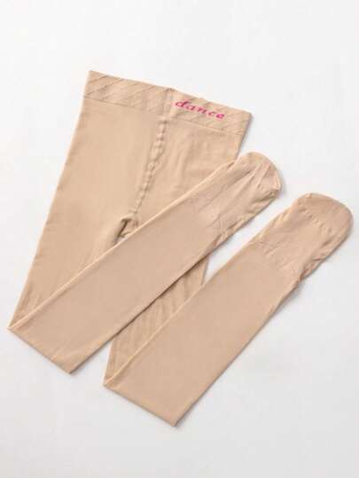 1pc Girls' Skin-Tone Pantyhose, Fashionable Lightweight Breathable Snag-Resistant Stockings, Skin-Friendly Soft Comfortable Casual Versatile Dancewear, Suitable For Daily Wear, Holidays, Stage Performance, Campus, Party, Travel