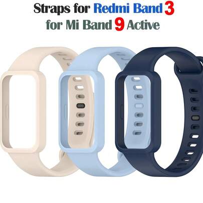 Tương thích với dây đeo silicon Smart Band 9 Active, phụ kiện đồng hồ thông minh, vòng đeo tay thay thế bền, mềm cho Band 3.