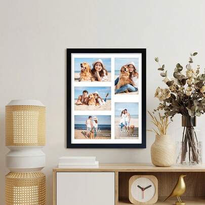 1 khung ảnh 4 x 6 inch, khung ảnh ghép 5 ô, khung ảnh đa năng treo tường, khung ảnh gia đình, khung ảnh trang trí nhà cửa (Không bao gồm giấy ảnh)