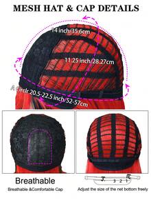 Black To Red Ombre Straight Wig With Fringe – Perfect For Daily Wear, Parties, Festivals & Halloween Costumes - Red Ombre - View 8