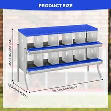 Egg Handling Supplies - Blue 10-compartment Booth - With Support Frame - View 2