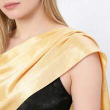 1pc Satin Solid Color Long Shawl, Gold Or Ivory White 65*220cm Lightweight Shawl, Bridal Bridesmaid Wedding Formal Dress Scarf, Soft Fabric Shawl For Weddings, Parties, Birthdays, Photoshoots, Gatherings,Beach,Holiday - Multicolor - View 6