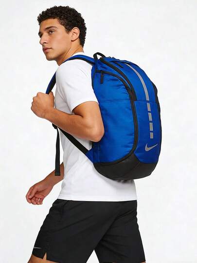  Ba lô Nike Hoops Elite Pro Brand Logo bằng polyester, kiểu dáng thông thường, unisex, kiểu đôi, màu xanh dương