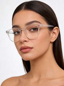 男女通用方形时尚眼镜，铆钉透明眼镜配件，女士眼镜装饰 - 彩色 - 查看 4