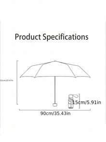 Cute Portable Folding Umbrella, Minimalist Manual Umbrella, Matching Color Box, Mini Nylon Pocket Raincoat, Suitable For Men And Women - Portable 6-Fold Manual Sun Umbrella, Double Zipper Storage Box, Suitable For Various Weather And Travel Accessories - Multicolor - View 7