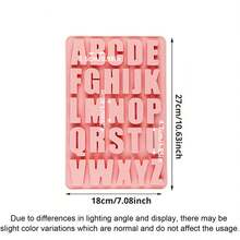 1个硅胶字母数字模具，包含26个英文字母和0-9数字，适用于蛋糕、巧克力、糖果烘焙。 - 粉色 - 查看 7