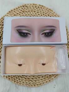 1 Set/Box Reusable Full Face & Eye Makeup Practice Skin, Eyebrow Tattoo & Eye Makeup Training Silicone Pad, Suitable For Makeup Schools & Cosmetics - Apricot - View 5