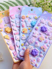 3D Schaumstoff Aufkleber, Corgi, Fuchs, süße Pfirsich Aufkleber, DIY Scrapbooking, Tagebuch, Wasserflasche, Handyhülle, dekorative Aufkleber - Verschiedenfarbig - Übersicht 4