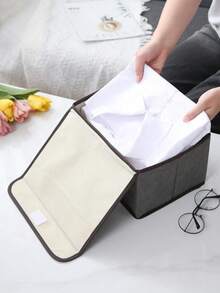 2pcs/1pc Foldable Storage Basket, Underwear, Socks, Clothes Portable Storage Box, Dustproof Moisture-Proof Wardrobe Storage Box, Non-Woven Fabric Storage Basket, Multi-Functional Storage Basket - View 8