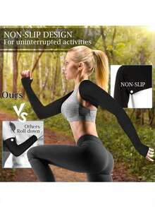 1pc Breathable UV Protection Ice Silk Sleeve, Ice Silk Sun Protection Sleeve, Cool Shawl Sleeve, Summer Elastic Half-Finger Arm Glove, UV Protection Sunscreen Sleeve, Sun Protection Sleeve With Finger Hole, Suitable For Outdoor Sports And Golf, Outdoor Cycling UV Protection - Multicolor - View 4