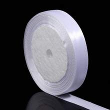 25 Metros/Rolo Fita de Cetim Branca para Embrulho de Presente, Fita de Embalagem de Presente Multiuso, Suprimentos de Decoração de Laço DIY para Festa de Feriado - Fita branca - Visão 8