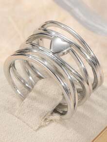 Anillos de amor transformables con empaque de plata de moda, accesorios elegantes creativos para uso diario y de fiesta, regalo de Navidad - Plateado - Ver 10