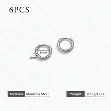 6pcs 304 Stainless Steel 18K Gold-Plated Multi-Size Round Ear Cuff Earrings DIY Charm Jewelry Earring Making Accessories Women's Stainless Steel Jewellery Earring Components - Earrings - View 18